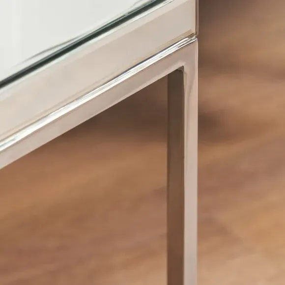 Console Table with Mirrored Top - Silver, Glass