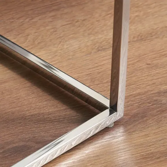 Console Table with Mirrored Top - Silver, Glass