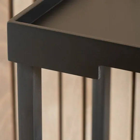 Console Table with Storage - Black, Wood Veneer