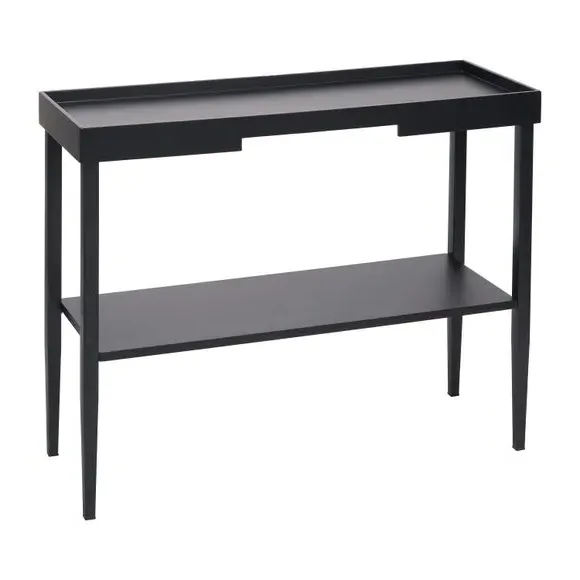 Console Table with Storage - Black, Wood Veneer