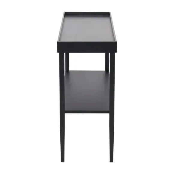 Console Table with Storage - Black, Wood Veneer