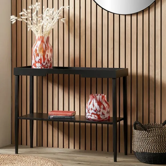 Console Table with Storage - Black, Wood Veneer image