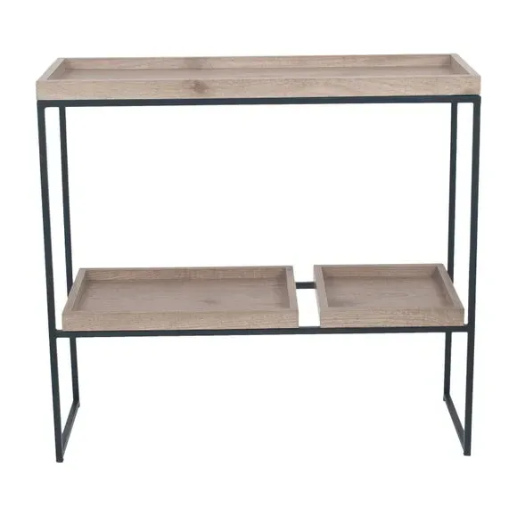 Console Table with Storage - Natural, Wood Effect