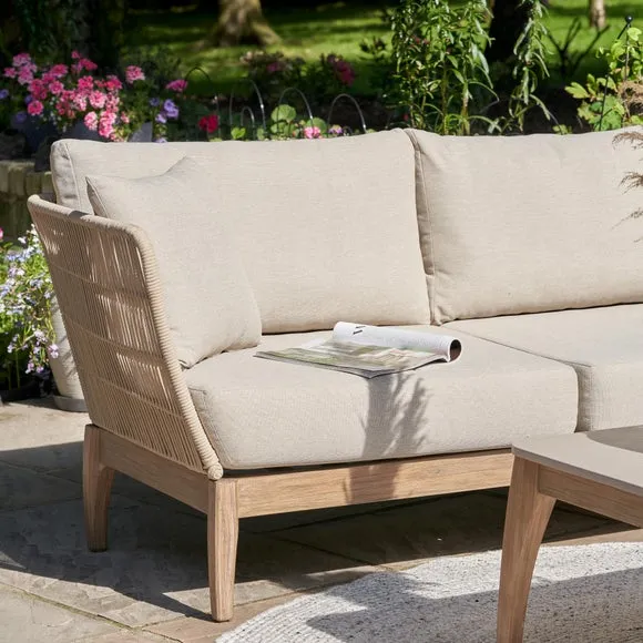 Corner Seating Set with Table - Latte, Acacia