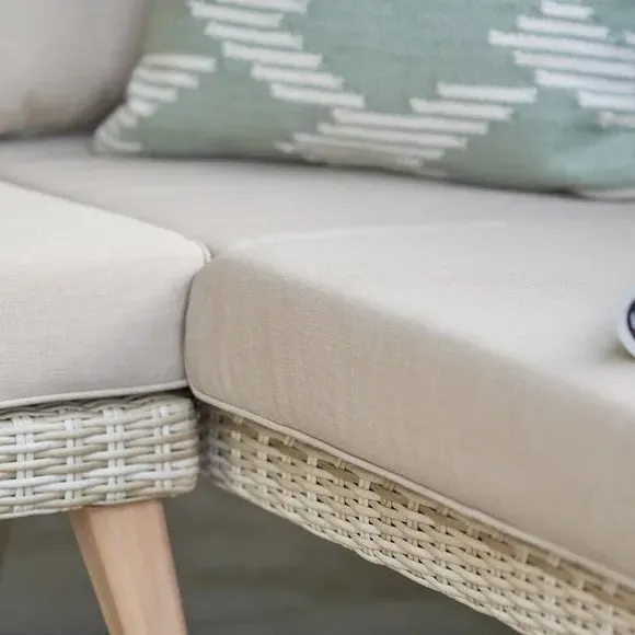Corner Seating Set with Table - Natural, Rattan