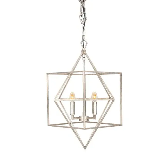 Cube 4-Light Pendant - Antique Silver, Metal