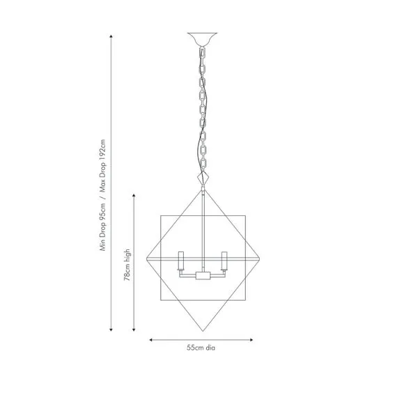 Cube 4-Light Pendant - Antique Silver, Metal