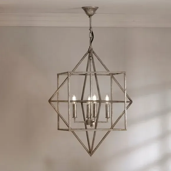 Cube 4-Light Pendant - Antique Silver, Metal image