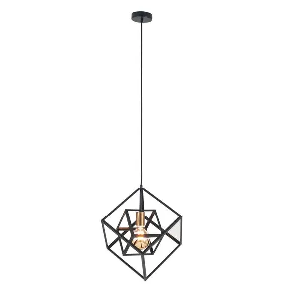 Cube Pendant Light - Matt Black, Metal