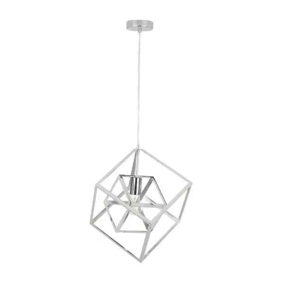 Cube Pendant Light - Nickel, Metal