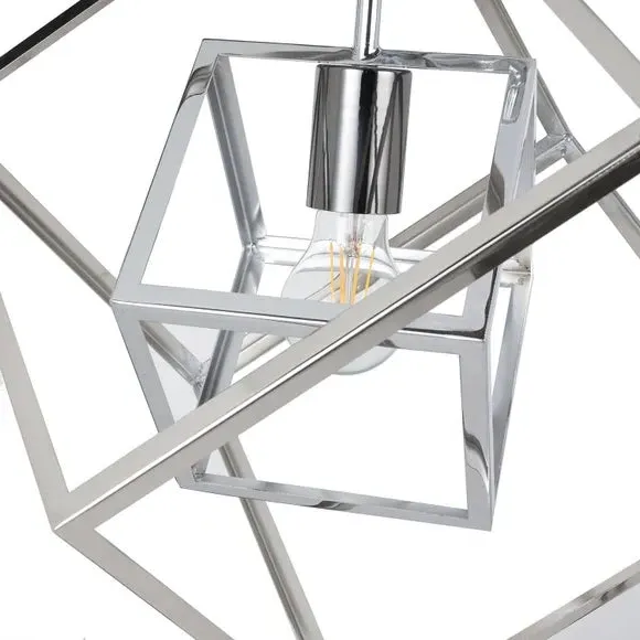 Cube Pendant Light - Nickel, Metal