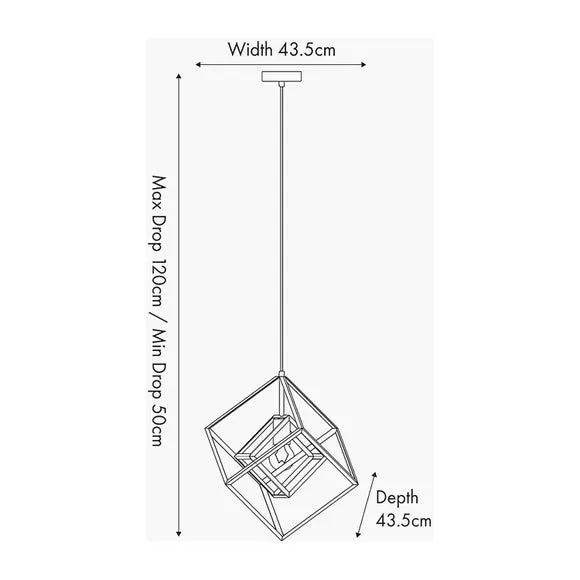 Cube Pendant Light - Nickel, Metal