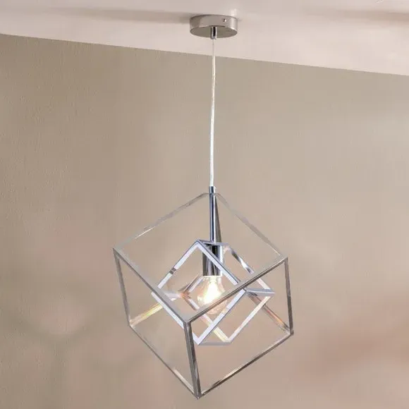 Cube Pendant Light - Nickel, Metal image
