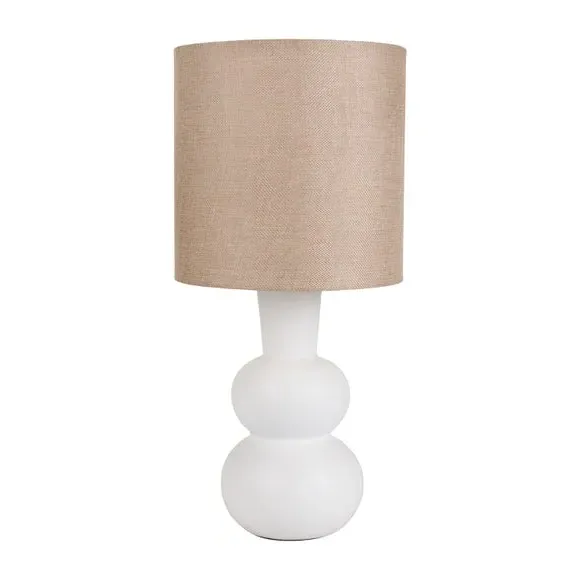 Curved Bottle Table Lamp - White, Ceramic