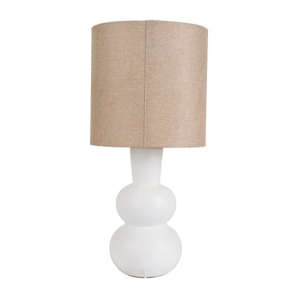 Curved Bottle Table Lamp - White, Ceramic
