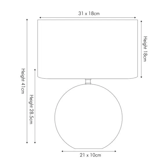 Curved Table Lamp with Marble Effect - White