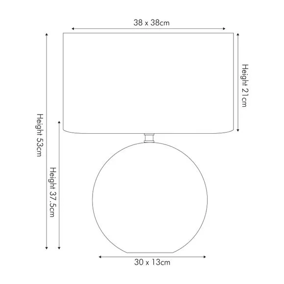 Curved Table Lamp with Marble Effect - White