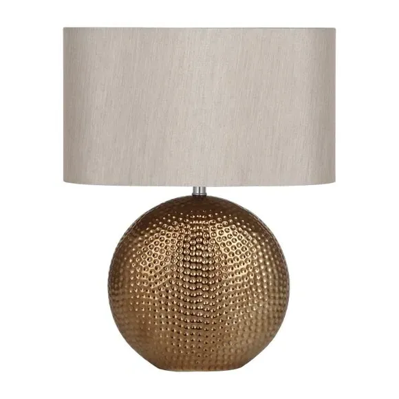 Curved Table Lamp with Switch - Bronze, Ceramic
