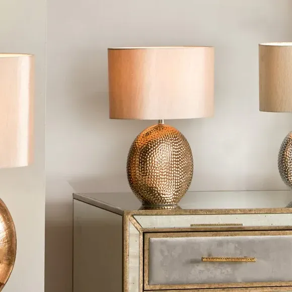 Curved Table Lamp with Switch - Bronze, Ceramic image