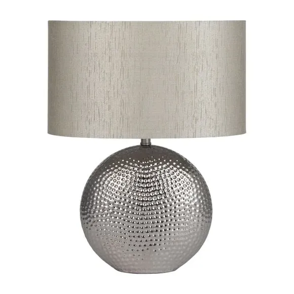 Curved Table Lamp with Switch - Silver, Ceramic