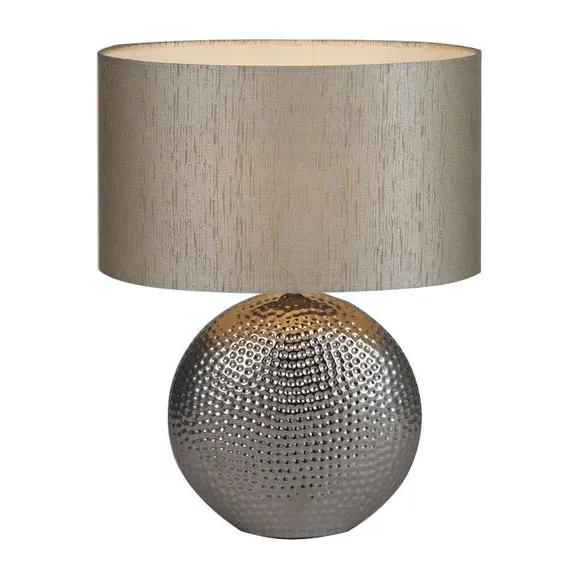 Curved Table Lamp with Switch - Silver, Ceramic