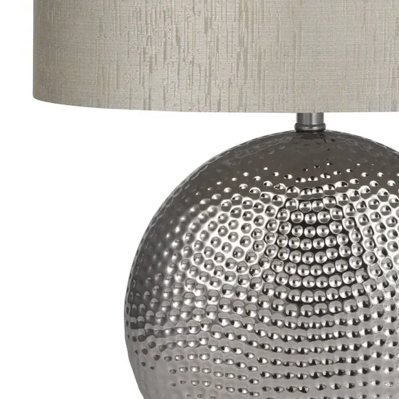 Curved Table Lamp with Switch - Silver, Ceramic