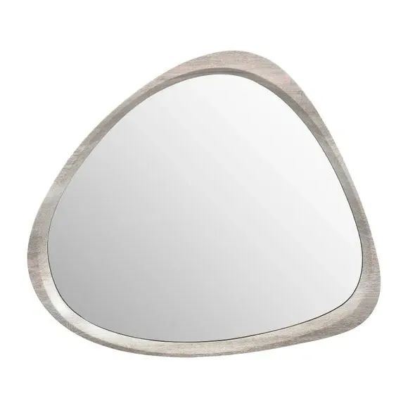 Curved Wall Mirror - Grey Oak, Wood Veneer