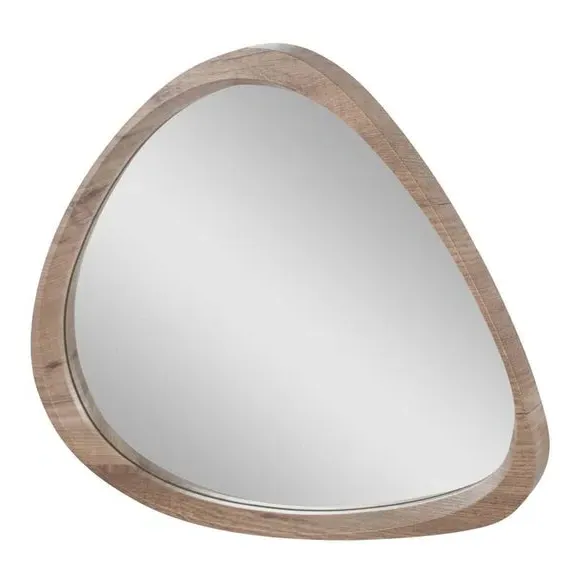 Curved Wall Mirror - Natural, Laminate Wood