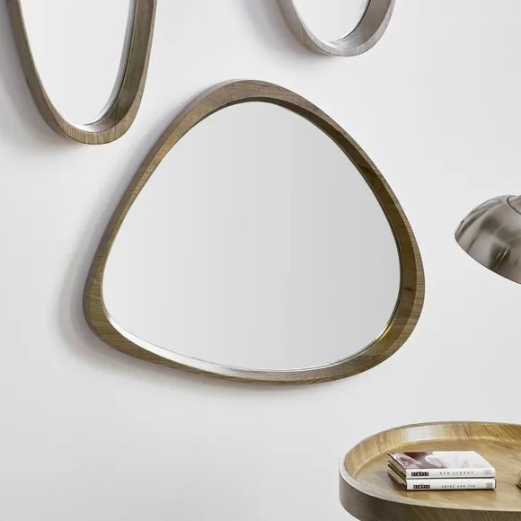 Curved Wall Mirror - Natural, Laminate Wood image