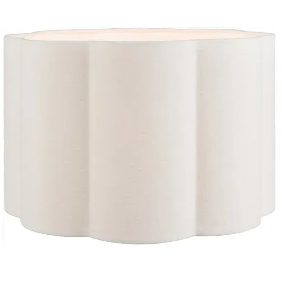 Cylinder Lamp Shade Scalloped - White, Cotton