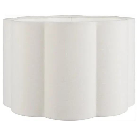 Cylinder Lamp Shade Scalloped - White, Cotton