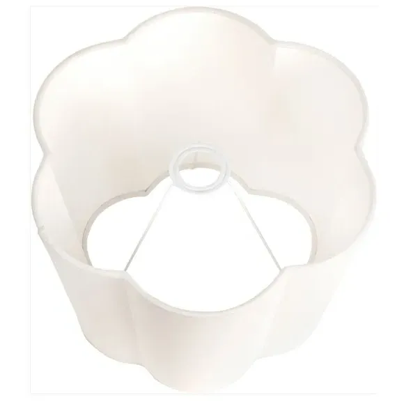Cylinder Lamp Shade Scalloped - White, Cotton