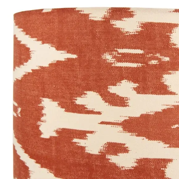 Cylinder Lamp Shade with Ikat Pattern - Cinnamon, Cotton