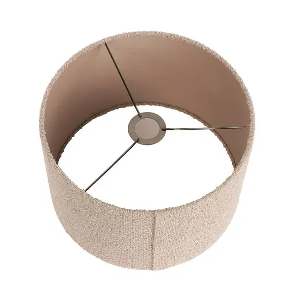 Cylinder Lamp Shade with Texture - Taupe, Boucle