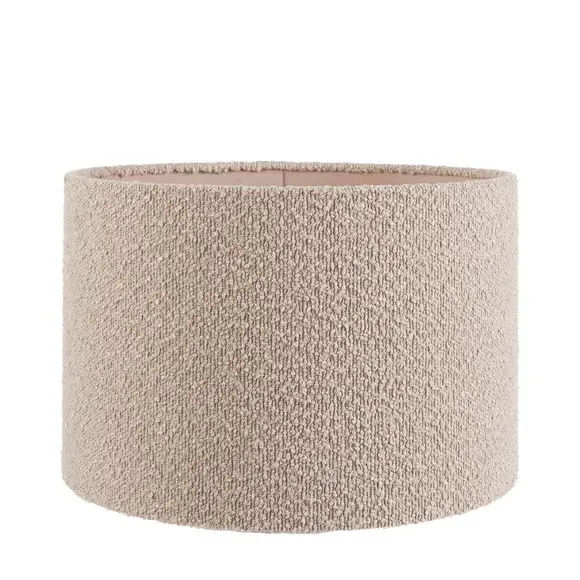 Cylinder Lamp Shade with Texture - Taupe, Boucle