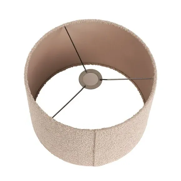Cylinder Lamp Shade with Texture - Taupe, Boucle