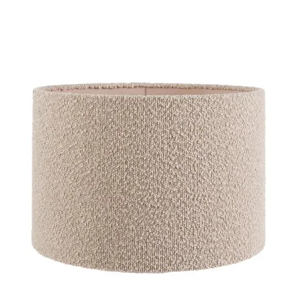 Cylinder Lamp Shade with Texture - Taupe, Boucle