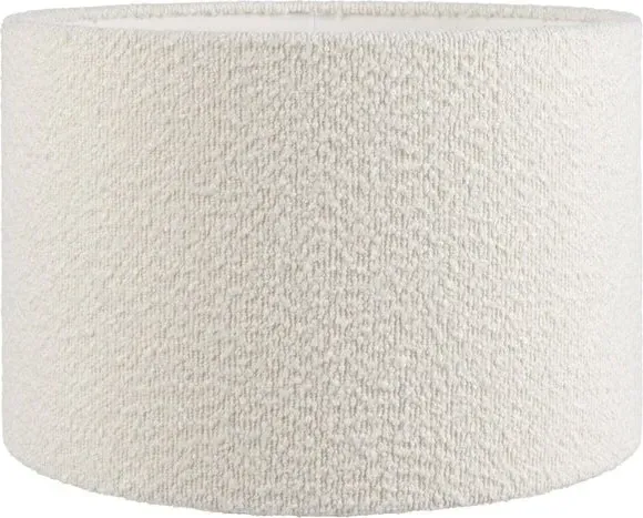 Cylinder Lamp Shade with Texture - White, Boucle