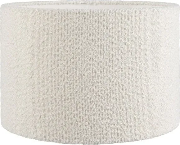 Cylinder Lamp Shade with Texture - White, Boucle