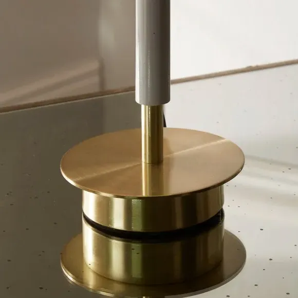 Cylinder Table Lamp - Silver, Marble Effect