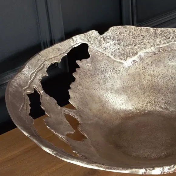 Decorative Bowl with Cut-Outs - Silver, Metal