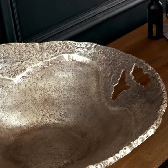 Decorative Bowl with Cut-Outs - Silver, Metal