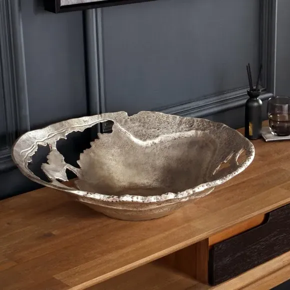 Decorative Bowl with Cut-Outs - Silver, Metal