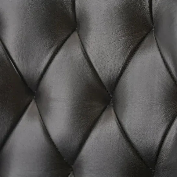 Diamond Back Bar Stool - Black, Leather