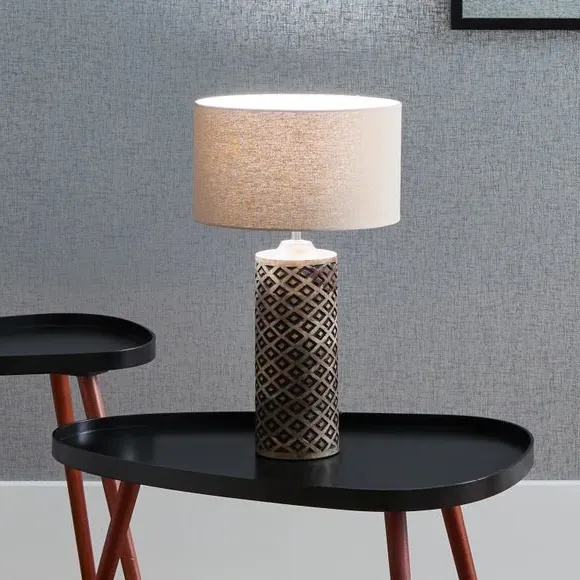 Diamond Table Lamp - Brown, Mango Wood image