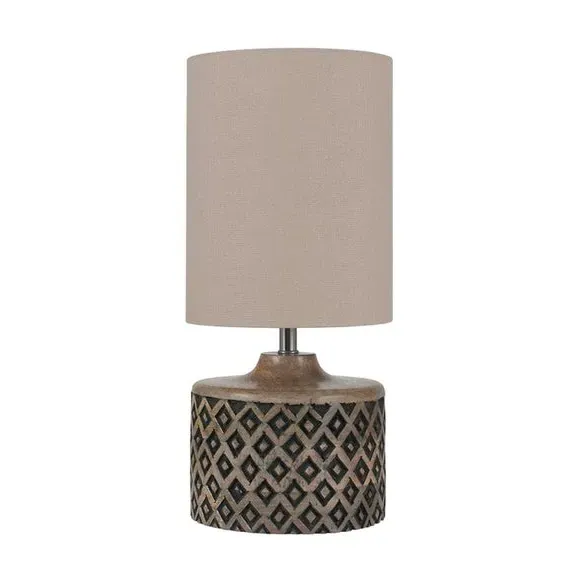 Diamond Table Lamp - Taupe, Wood