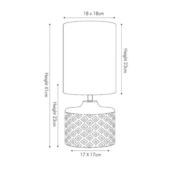 Diamond Table Lamp - Taupe, Wood