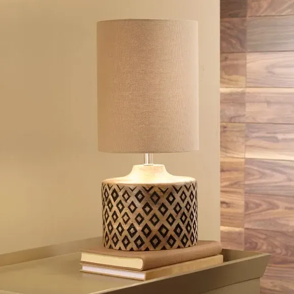 Diamond Table Lamp - Taupe, Wood image