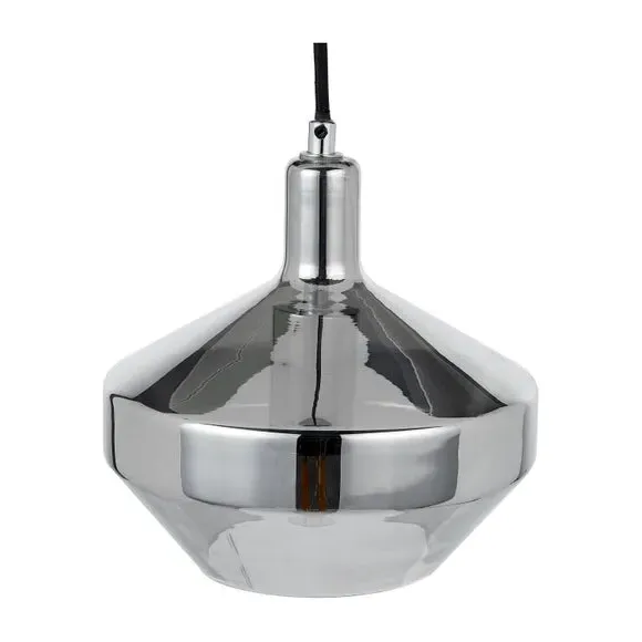 Domed Pendant Light - Grey, Smoked Glass