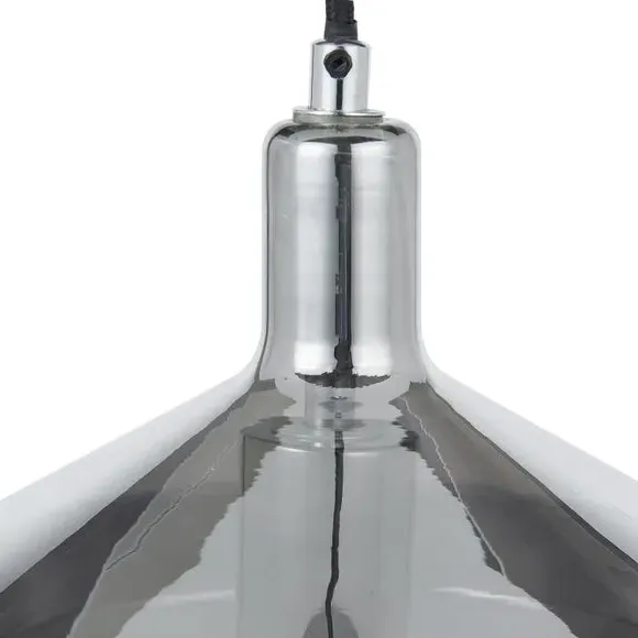 Domed Pendant Light - Grey, Smoked Glass